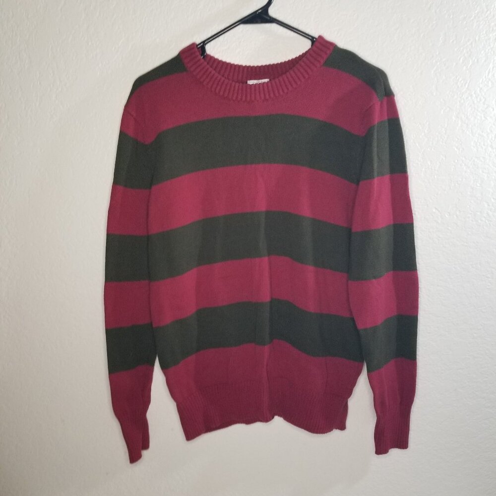 Official Freddy Krueger A Nightmare On Elm Street Mens S Sweater Maroon Green